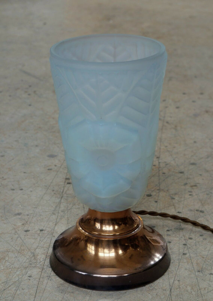 シャルル・ラン　乳白色のガラスのアールデコランプ　1930年　フランス製