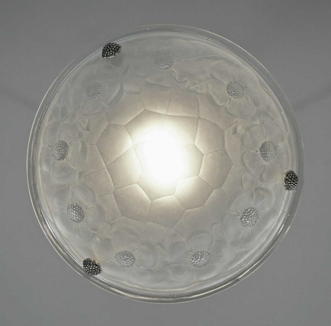 DEGUE & JAMAIN French 1930 art deco pendant . chandelier lamp muller era France