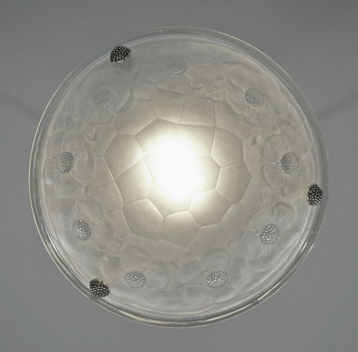 DEGUE & JAMAIN French 1930 art deco pendant . chandelier lamp muller era France