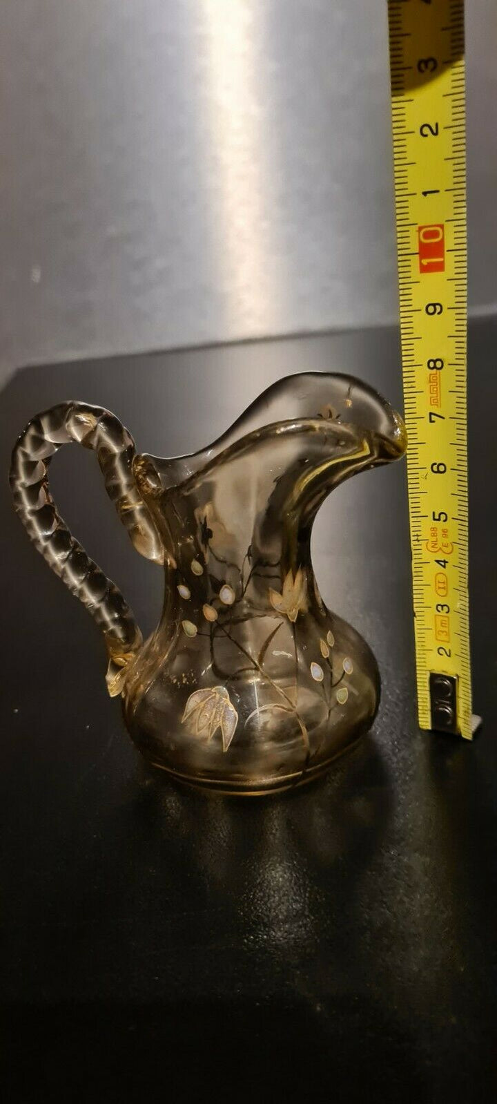 Rare Pichet Miniature Verre Émaillé Emile Gallé Nancy 1ere Periode Old vase 1900