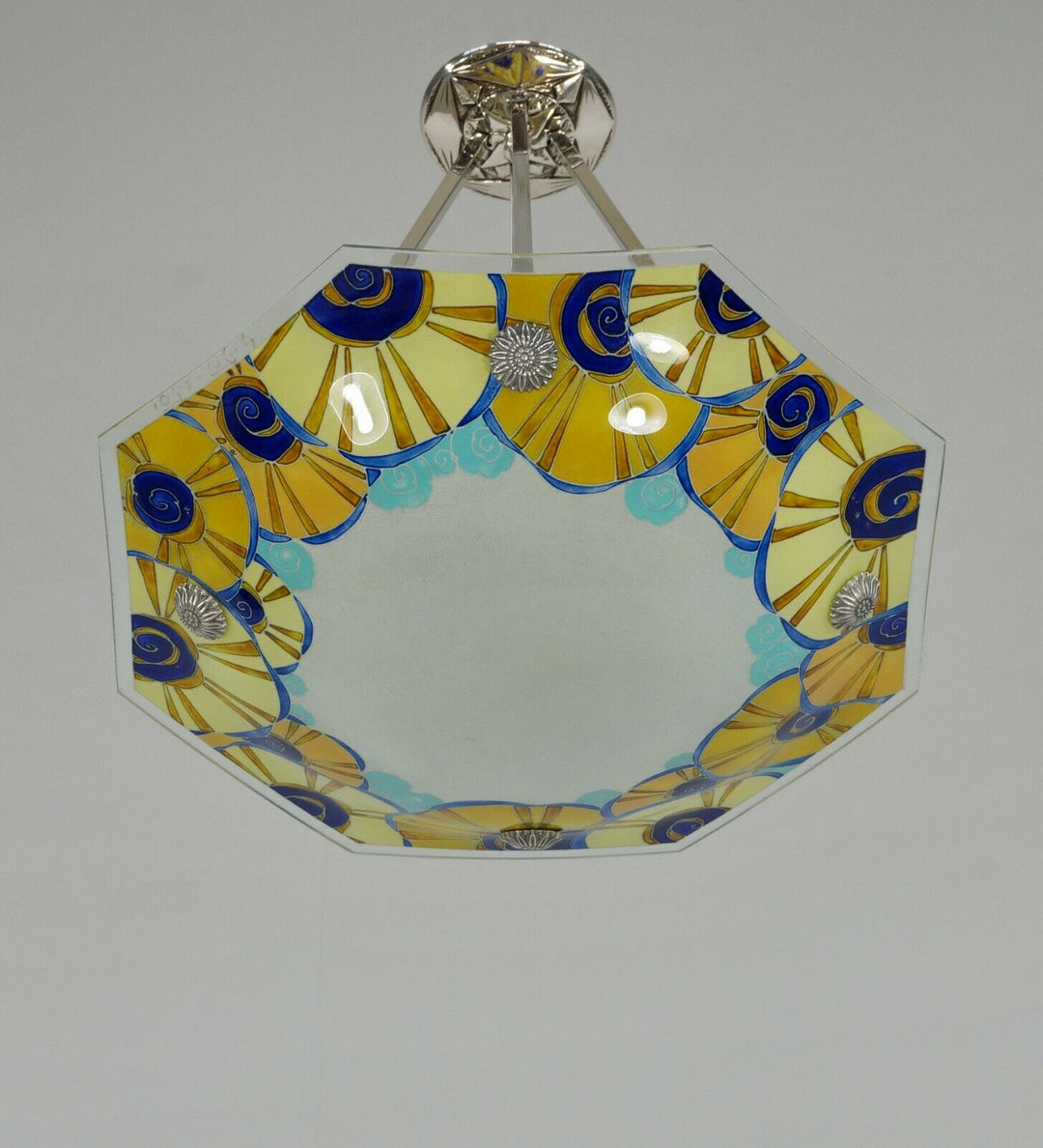 LOYS LUCHA : FRENCH 1930 ART DECO CHANDELIER ..... pendant lamp daum era France