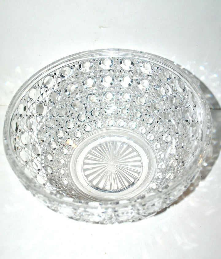 BACCARAT Grande coupe Saladier Diamants Pierreries en cristal moulé signé 23x11