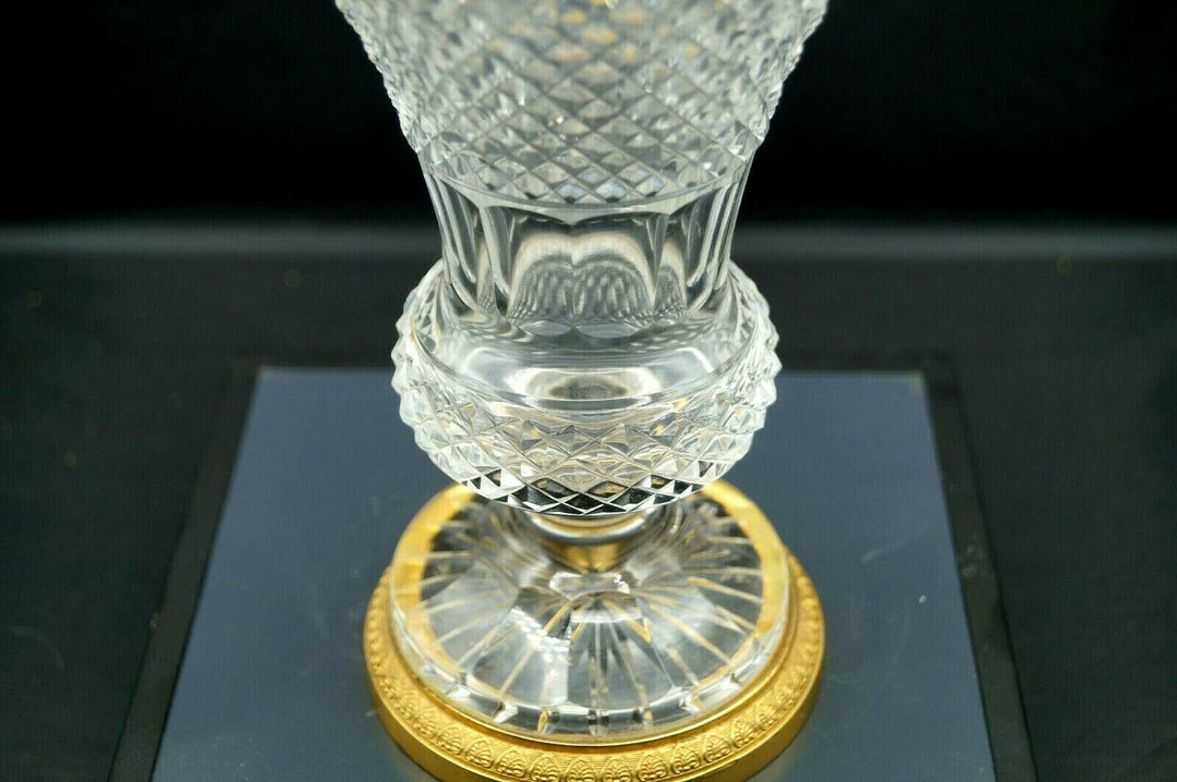 SUPERBE VASE MEDICIS CRISTAL et CERCLAGE BRONZE Baccarat - St.Louis !