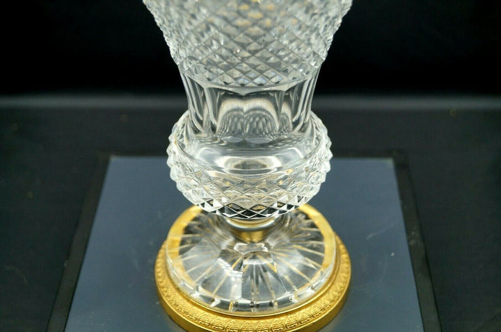 SUPERBE VASE MEDICIS CRISTAL et CERCLAGE BRONZE Baccarat - St.Louis !