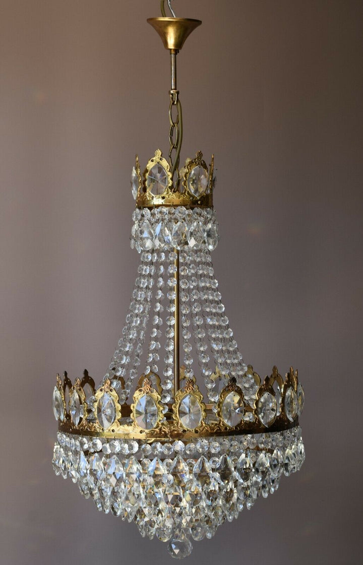French Empire Chandelier, Antique Style Vintage Lighting, Light Lamp Pendant