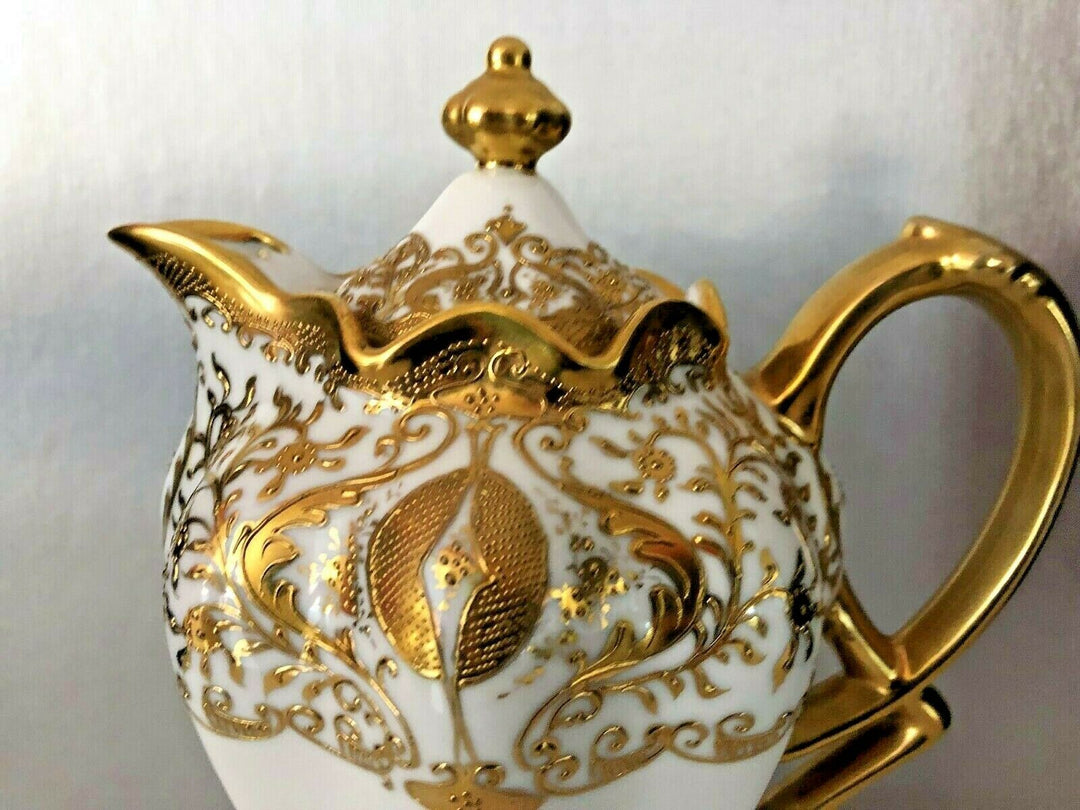CHOCOLATE POT ART NOUVEAU FLOW NIPPON MAPLE LEAF 1900-1910