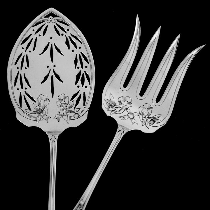 Puiforcat French Sterling Silver Dessert Hors D'oeuvre Set, Box, Neoclassical