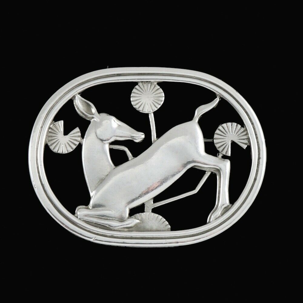 Georg Jensen. Sterling Silver Brooch #256 - Arno Malinowski. 1933-44 Hallmarks