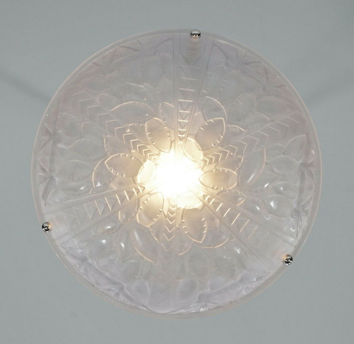 G.VIARMÉ : FRENCH 1930 ART DECO PENDANT chandelier lamp muller degue era France