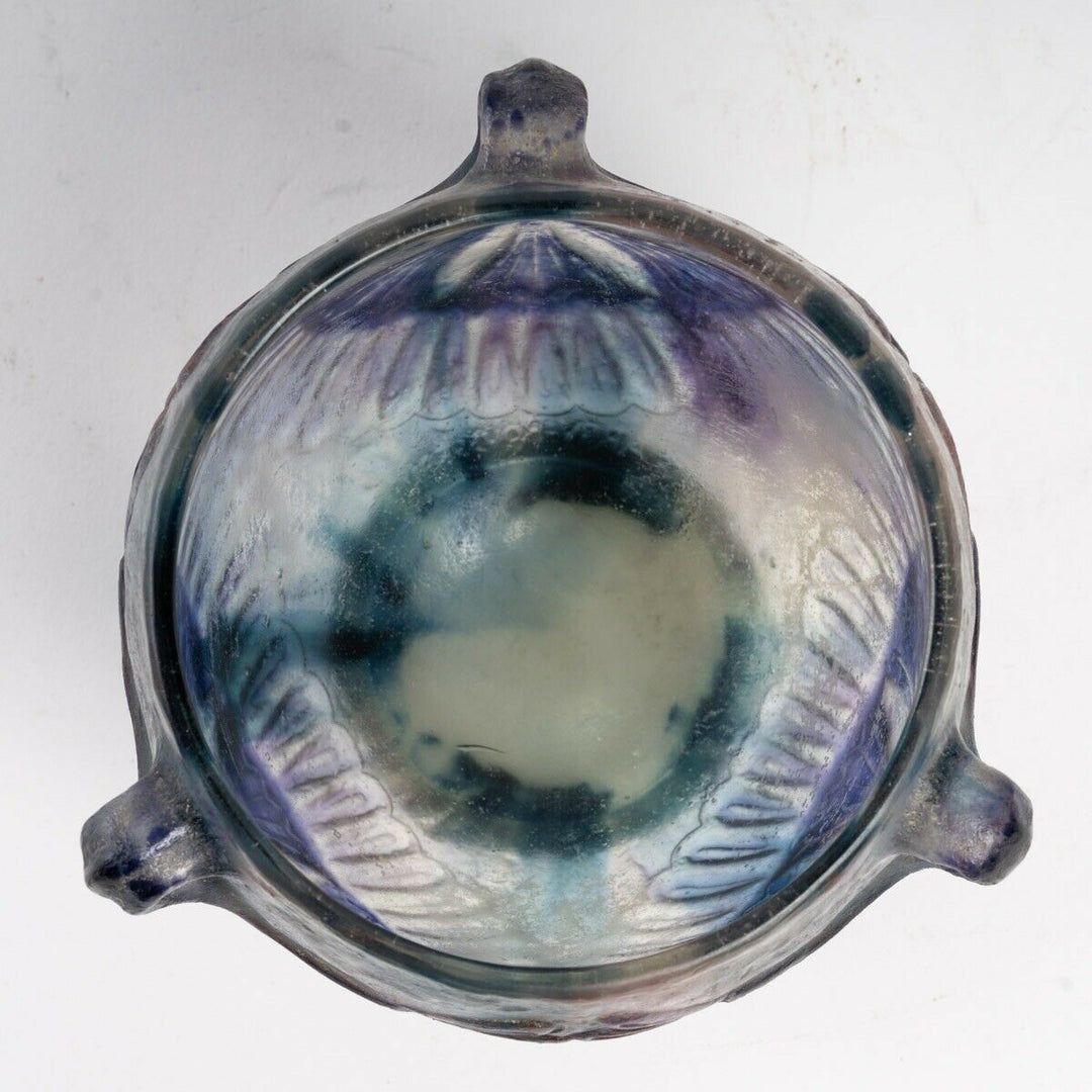 Vase Coupe Lotus Gabriel Argy Rousseau Cameo Glass Pate De Verre Flowers