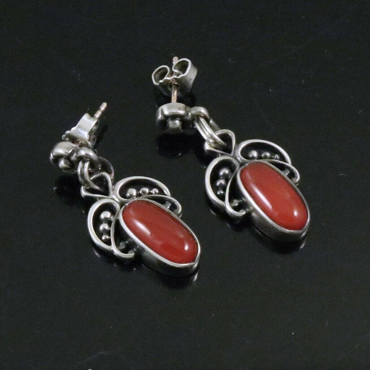 ジョージジェンセン(Georg Jensen)　シルバーイヤリング　カーネリアン　2005