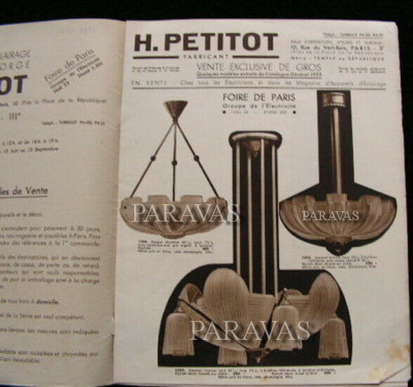 H.Petitot(プティトー):1930フランスアールデコ調シャンデリアランプ　クレオパトラ
