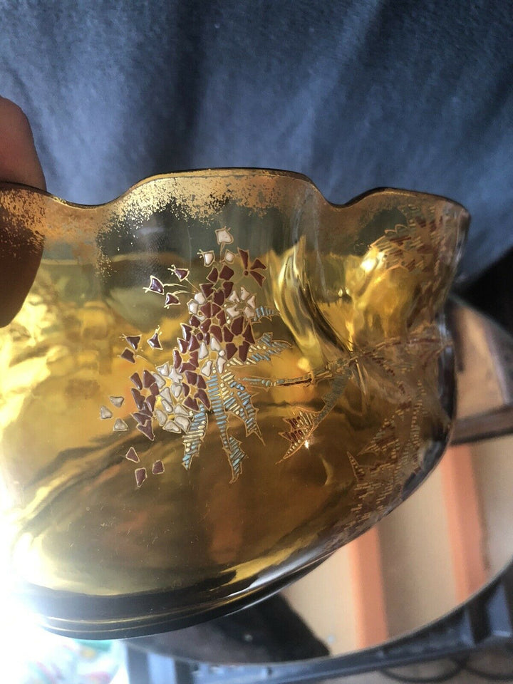 エミールガレ(GALLE)　金色　フラワーデコの器