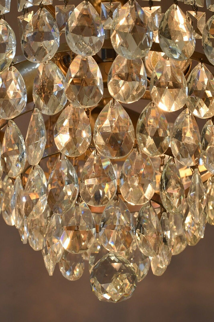 Flush Antique French Vintage Crystal Chandelier Pendant Ceiling Hallway Lighting