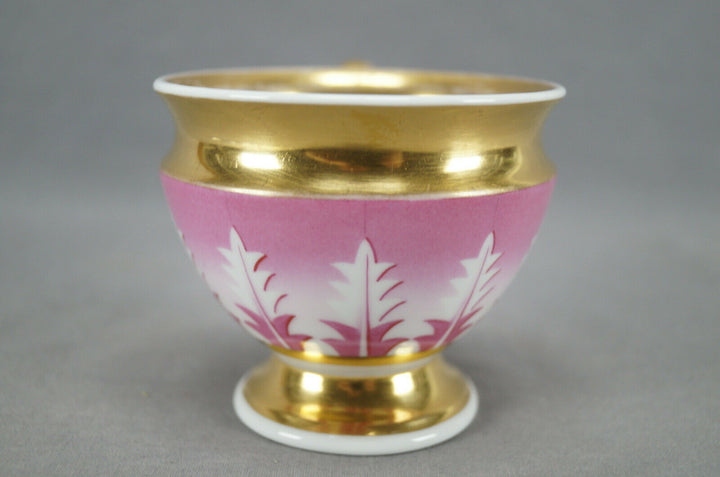 KPM Berlin Hand Painted Pink Leaves & Gold Empire Form Cup Circa 1837-1844