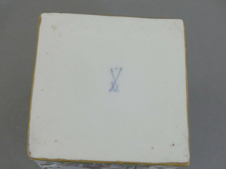  ⚔ Meissen quadr. Teedose Hoeroldt Chinoiserien H.14cm 1.Wahl TOP Pfeifferzeit