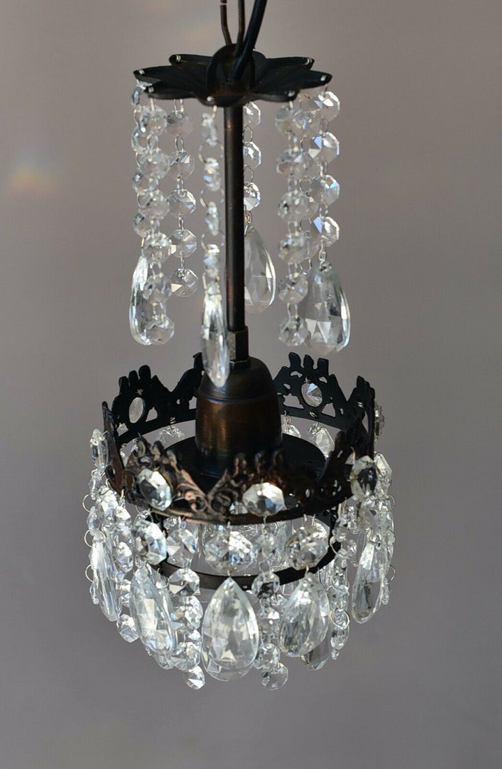 Three Matching Antique Crystal Chandeliers,Vi