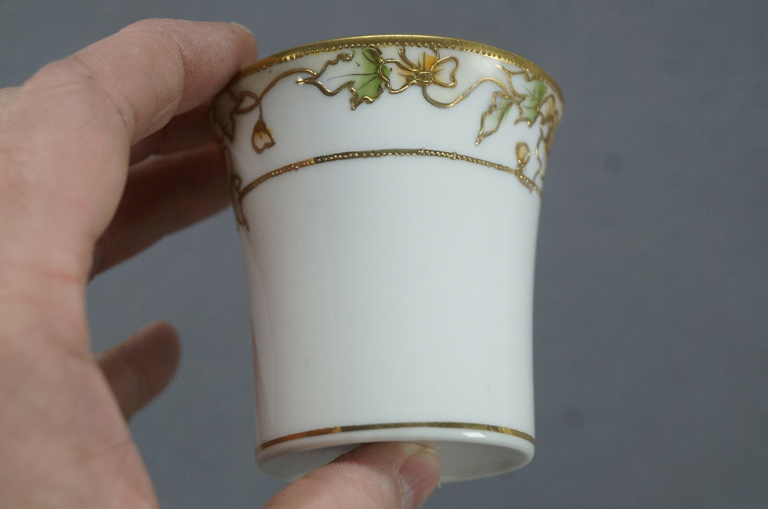 Nippon Morimura HP Orange Poppy Flowers & Gold Moriage Chocolate Cup & Saucer C