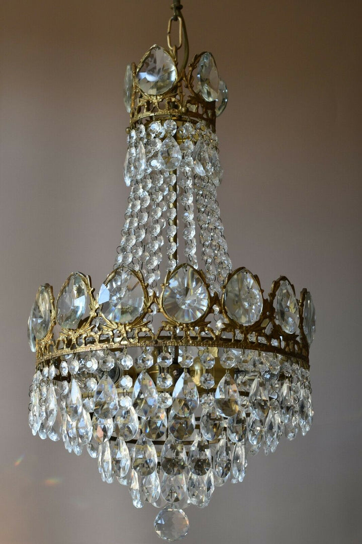 Original Antique Vintage Crystal Chandelier, home living ceiling Lighting,lamp