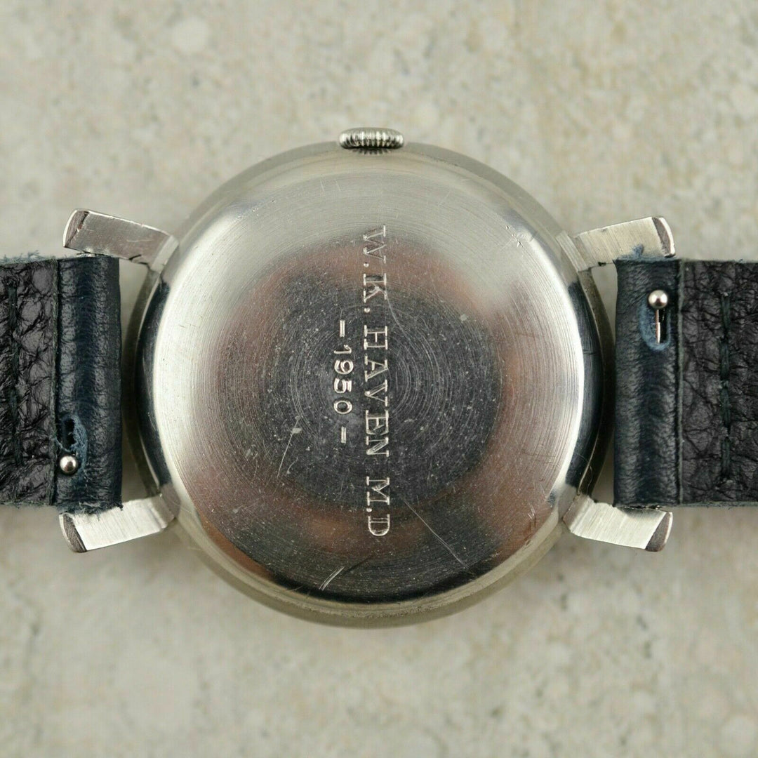 Vintage C.1948 IWC Schaffhausen Jumbo Calatrava Gübelin dial cal. 88 in steel