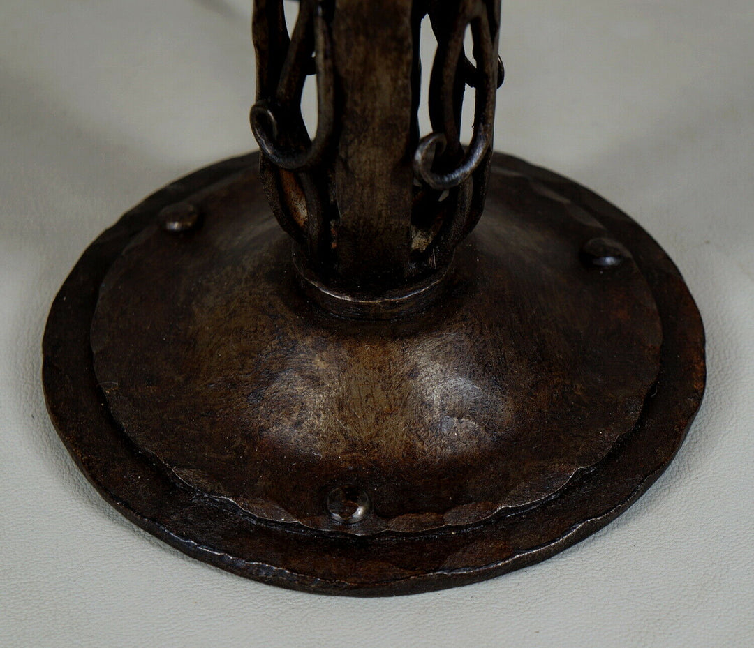 DAUM : FRENCH 1930 ART DECO LAMP wrought iron ... lampe muller era