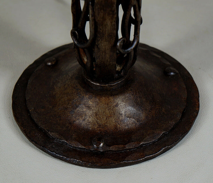 DAUM : FRENCH 1930 ART DECO LAMP wrought iron ... lampe muller era