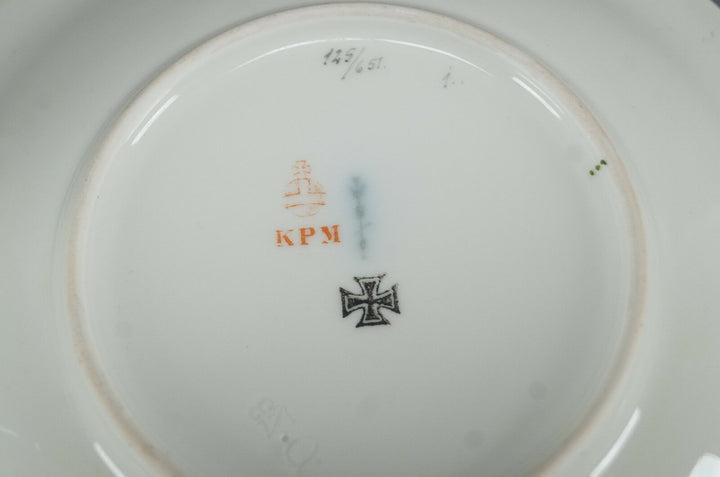 KPM Berlin Hand Painted WWI Frederick the Great Portrait & Green Empire Form Cup