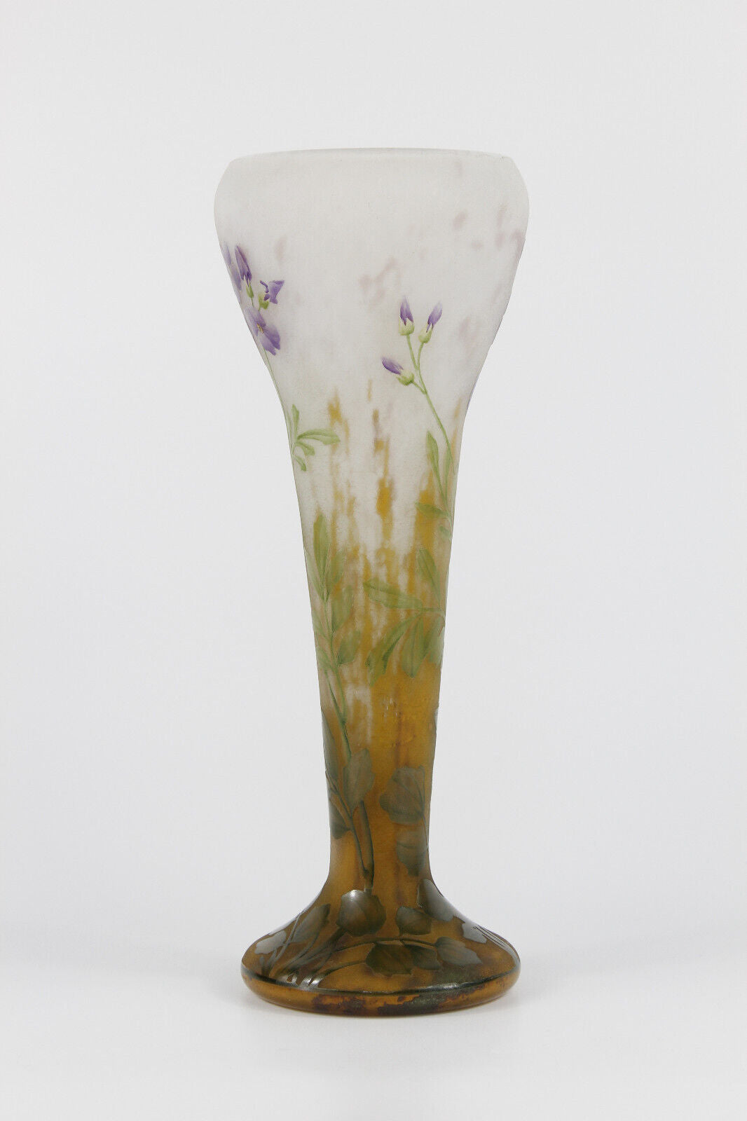 ドーム兄弟(DAUM NANCY)大根の花のトランペット型花瓶 1900年代