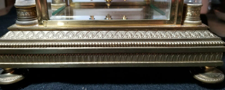 Superb Highly Decorated French Cut Crystal Regulator Clock Baccarat Style Column