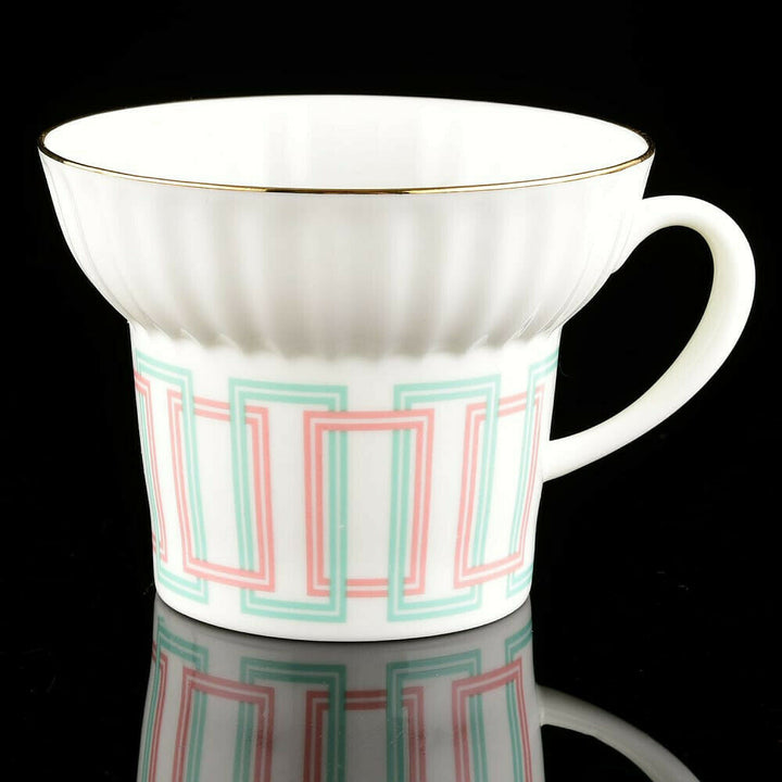 Imperial Porcelain Teacup & Saucer, Geometry #4 Pattern, LOMONOSOV, LFZ