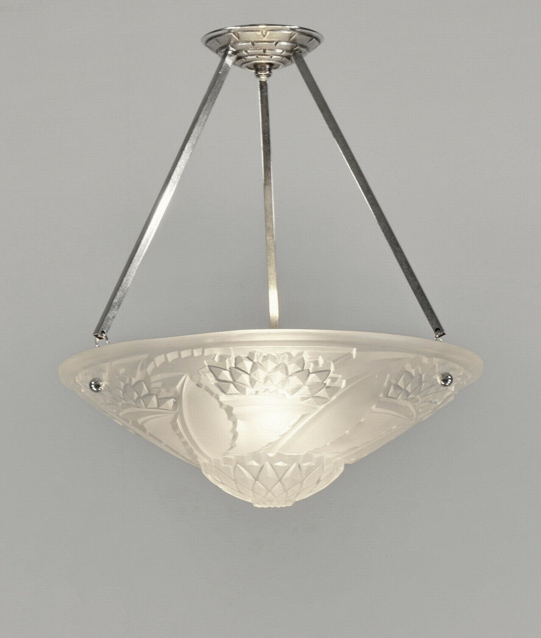 VIARMÉ : FRENCH 1930 ART DECO PENDANT CHANDELIER ....... lustre lamp muller era