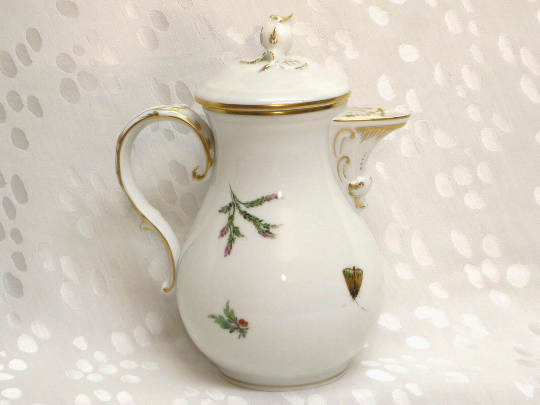 TOP-Meissen 1.Wahl Mocca-/Espresso-Service, Vögel, Insekten, & Kuchenteller ©