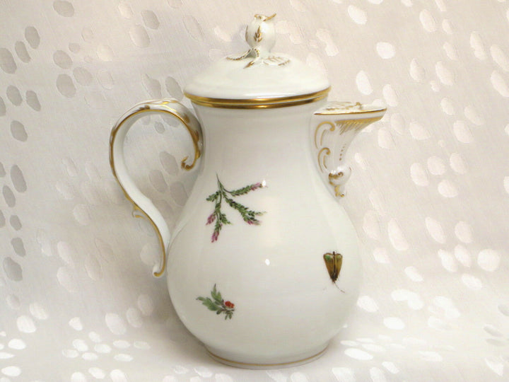 TOP-Meissen 1.Wahl Mocca-/Espresso-Service, Vögel, Insekten, & Kuchenteller ©