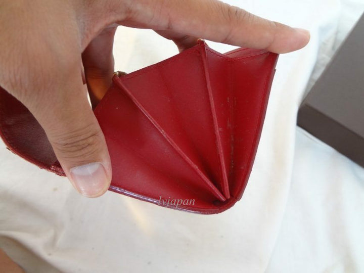 Authentic LOUIS VUITTON Vernis Long Wallet Red
