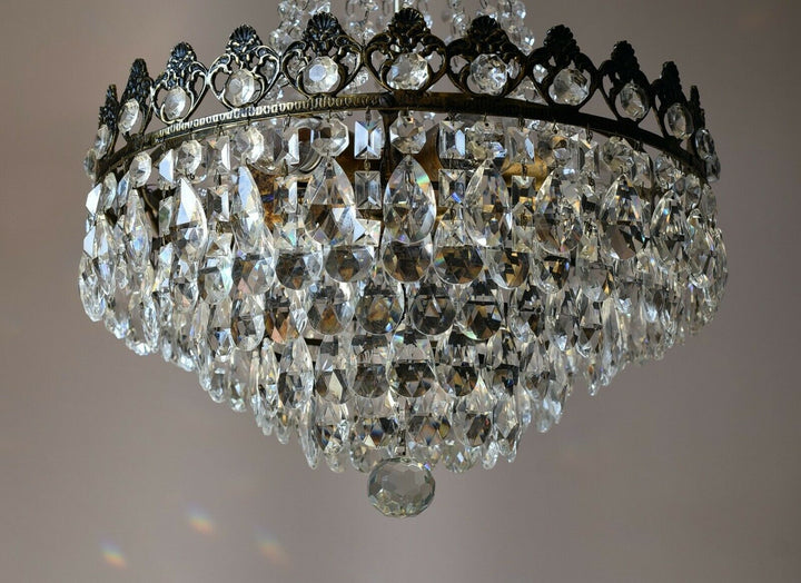 Empire Vintage Crystal Chandelier French Home & Living Lighting Pendants Lamps