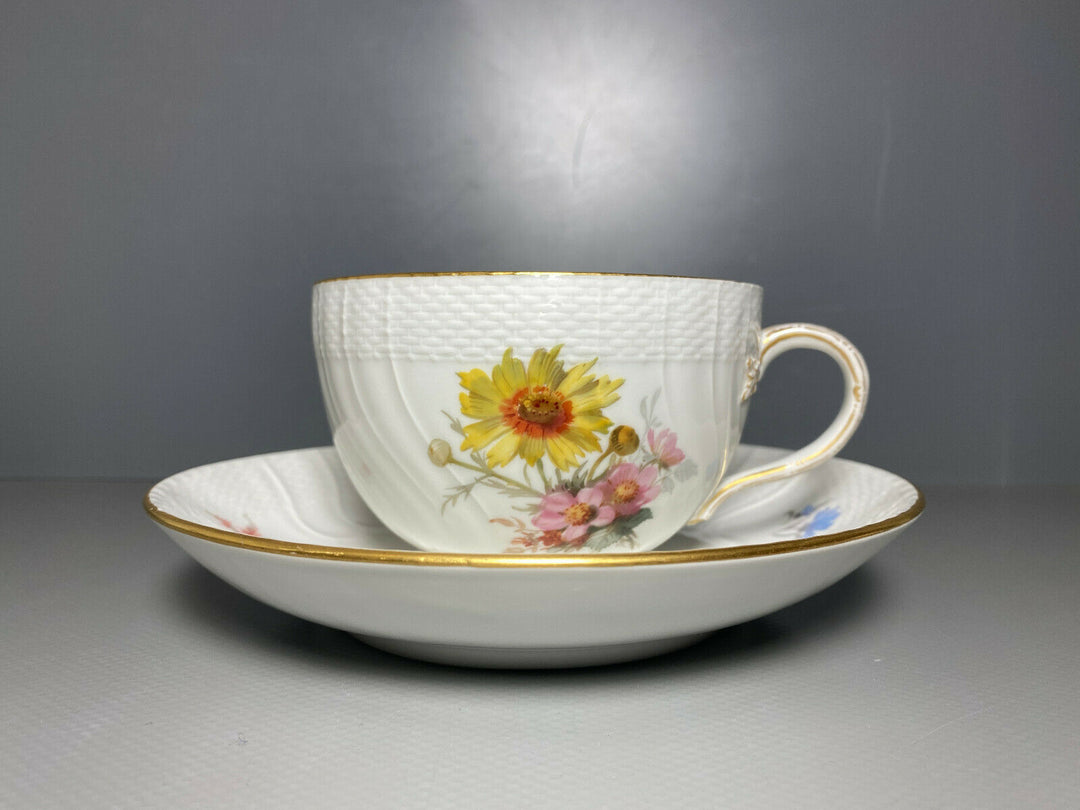 KPM BERLIN GEDECK TASSE UT NEUOSIER WEICHMALEREI BLUMEN DEKOR 50 1.WAHL 1914 Nr2