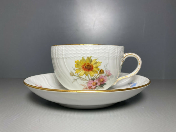 KPM BERLIN GEDECK TASSE UT NEUOSIER WEICHMALEREI BLUMEN DEKOR 50 1.WAHL 1914 Nr2