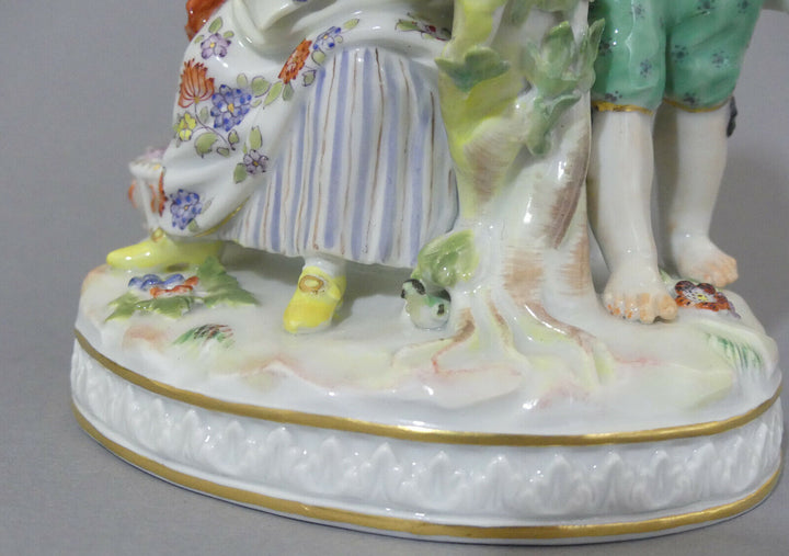 ⚔ Meissen Figur G 91 Paar Allegorie Frühling Vogelkäfig - Vier Jahreszeiten TOP