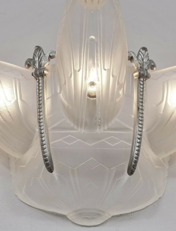 HANOTS : French 1930 art deco single wall sconce .. lamp muller degué era France