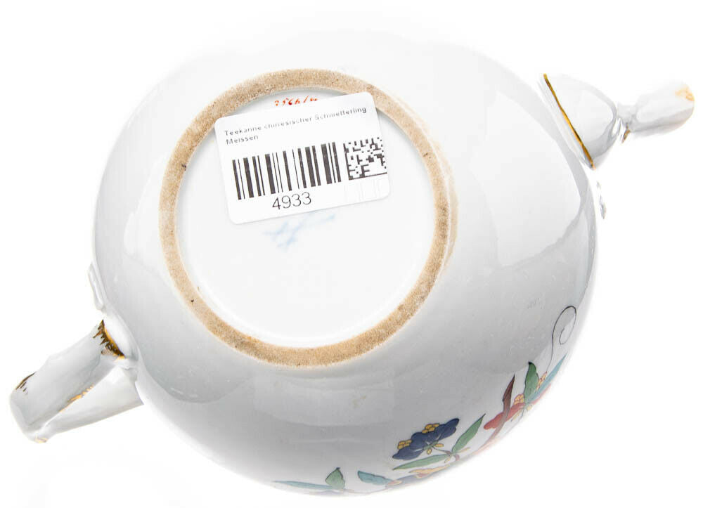 マイセン　ティーポット　シノワズリ　中国の蝶