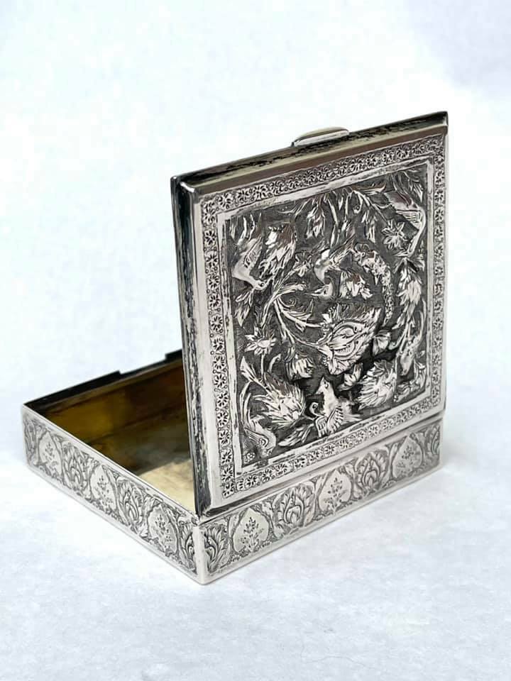 Antique Persian Sterling Silver Splendid Box Fabulous Decor