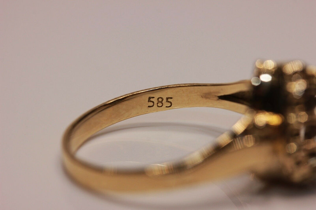 14K ナチュラルローズカットダイヤモンドのリング