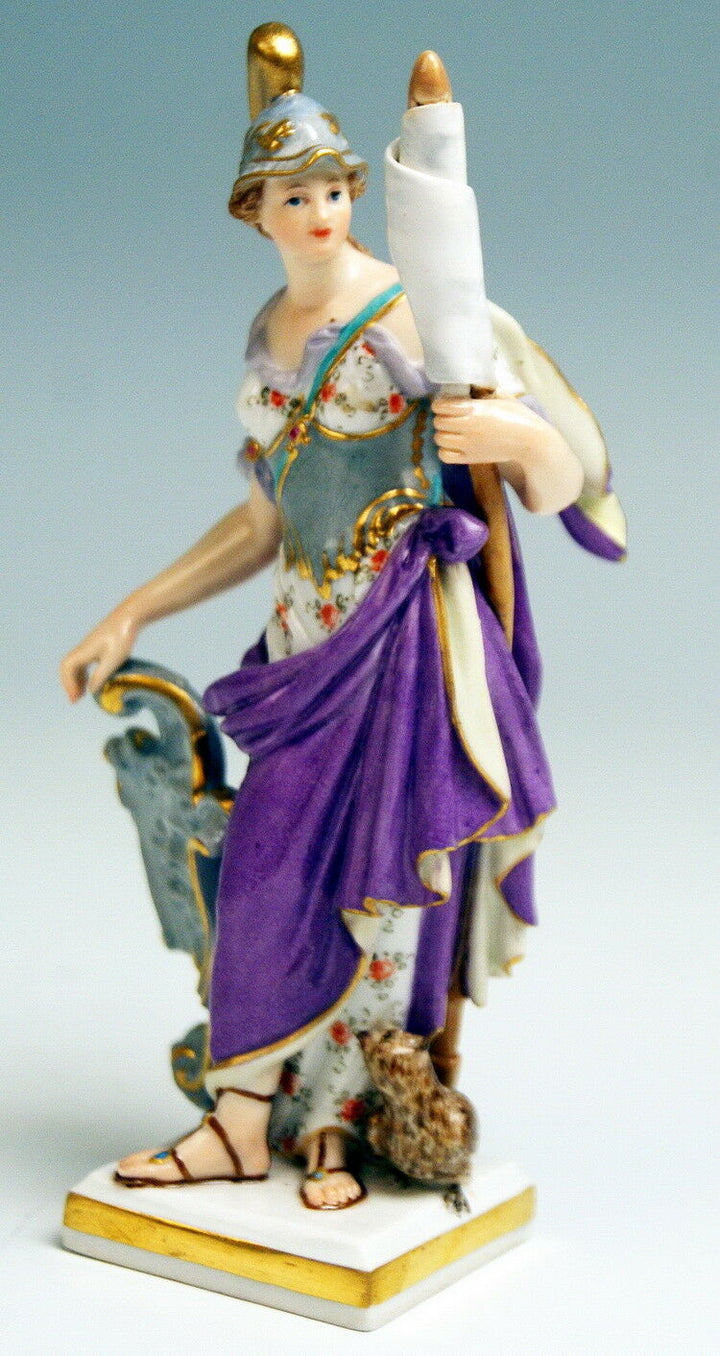 MEISSEN FIGUR ANTIKE GÖTTIN MINERVA ALLEGORIE DES KRIEGES KÄNDLER NR:C53 UM 1840