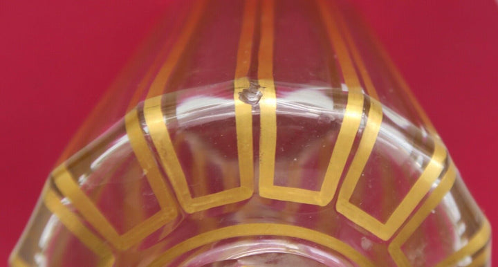 Ancien flacon de toilette en cristal de Baccarat cannelures or Hauteur env 19 cm