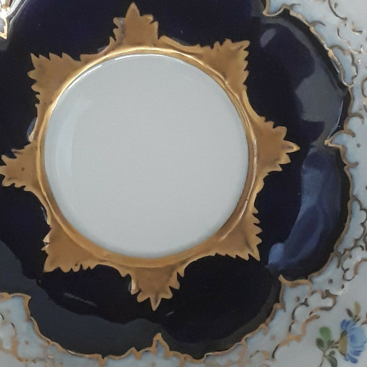 マイセン　モカセット　Bフォーム　コバルトブルー