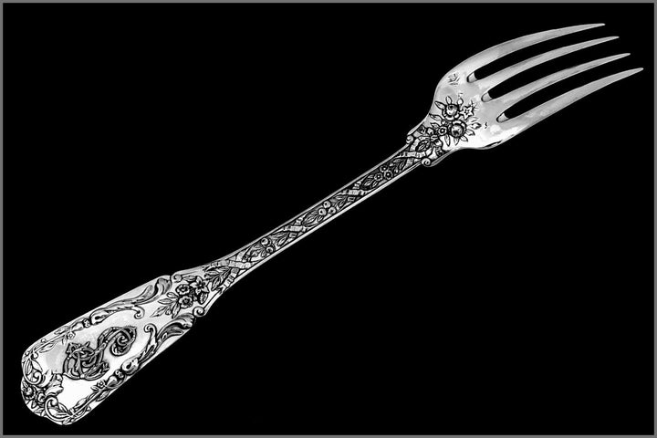 Cardeilhac French Sterling Silver Dinner Forks Set 6 Pc Neoclassical