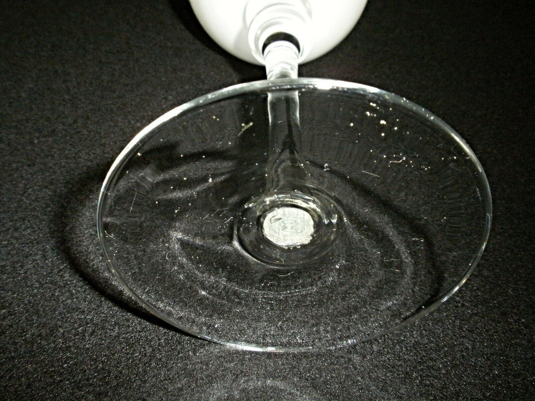 Rare Antique BACCARAT Clear & Opaline Crystal Chalice w/ Gold Hand Paintings