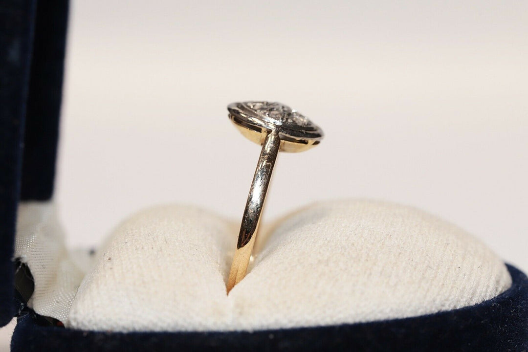 アンティーク オリジナル ヴィクトリアン 18K ナチュラルローズカットダイヤモンドのリング