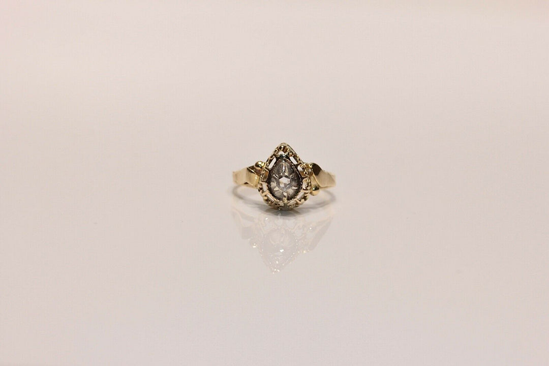 14K ナチュラルローズカットダイヤモンドのリング