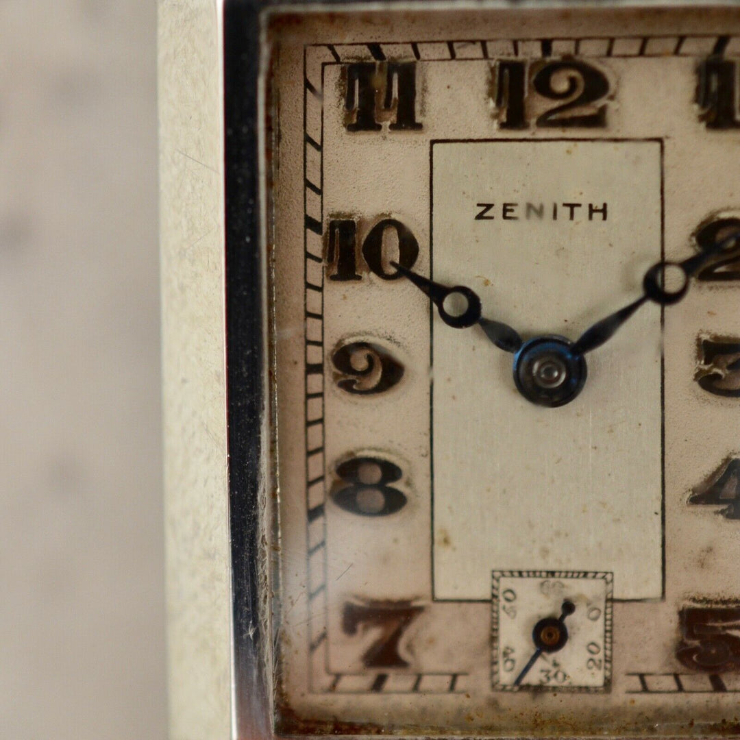 C.1930 Vintage Zenith Curvex Tank watch Breguet dial cal. 8 3/4 in steel
